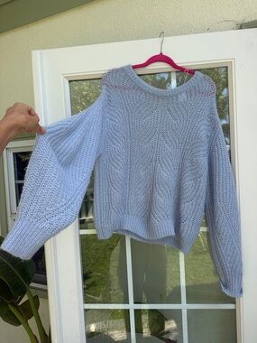 Rowie Light Blue Cable Knit Women’s Sweater